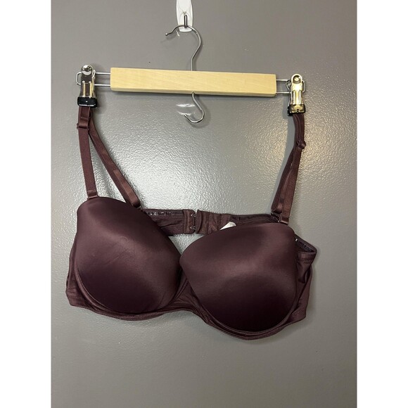 Victoria's Secret PINK Bra 38C Womens Burgundy Wear Everywhere Push Up Multiway - Picture 1 of 8
